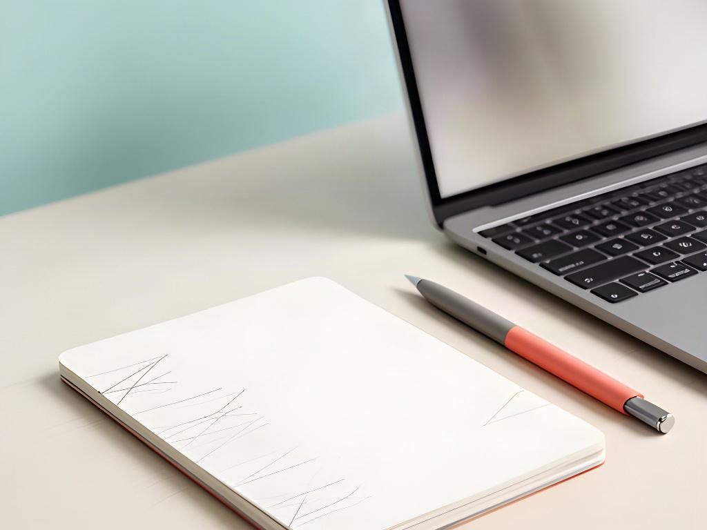 Nahaufnahme eines Notizbuchs mit Kursanfrage neben einem Laptop in einem Zürcher Designstudio